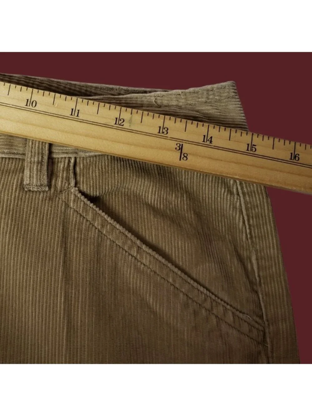Jeanswest Corduroy Straight-Leg Women Pants With Pockets khaki Size 11 b